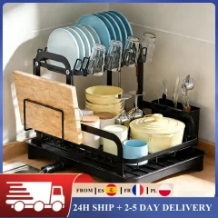 2-vånings diskställ med avrinning för köksbänken