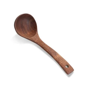 Trä köksredskap med långt skaft – spatel, ris-skopa och grönsaks-/köttspade för non-stick-panna