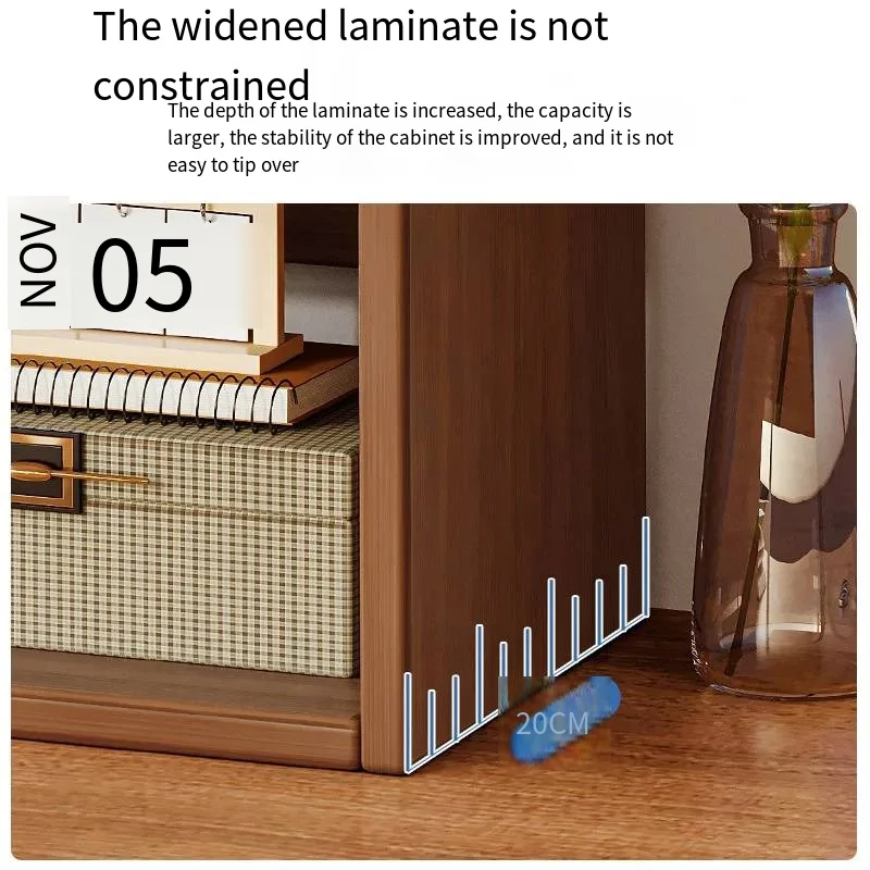 Enkel flervånings bokhylla med förvaringsbord i trä 5 Enkel flervånings bokhylla med förvaringsbord i trä - Bild 5