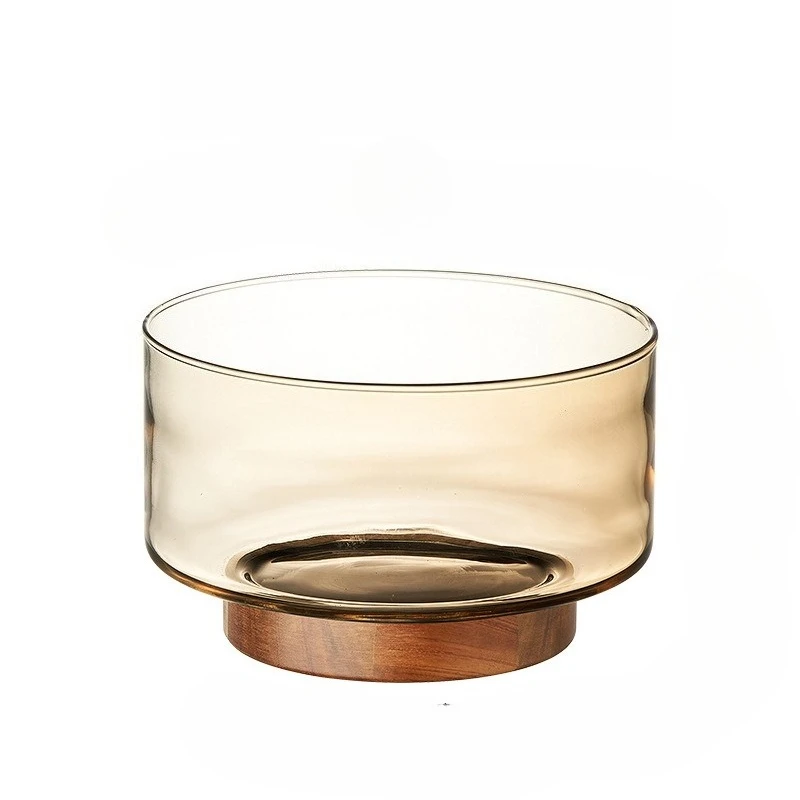 Fruktfat av akaciaträ och glas med hög fot – salladsskål och serveringsfat 6 Fruktfat av akaciaträ och glas med hög fot – salladsskål och serveringsfat - Bild 6