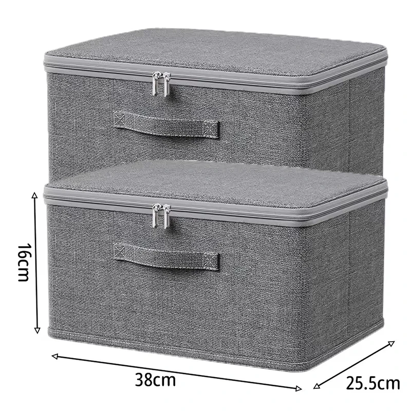 2-pack Multifunktionell Förvaringsbox med stor kapacitet – för quilt, underkläder och klädförvaring, hopfällbar garderobsbox 12 2-pack Multifunktionell Förvaringsbox med stor kapacitet – för quilt, underkläder och klädförvaring, hopfällbar garderobsbox - Bild 12