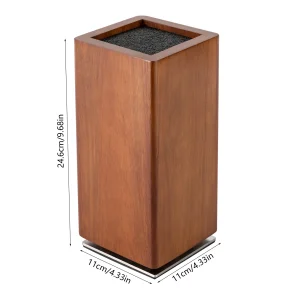 360° roterande magnetisk knivhållare i trä – högkvalitativ kniv- och köksredskapshållare