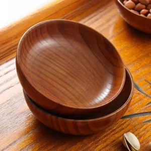 Rund träskål i helt trä – dippskål, smör- och ostbricka samt dessert- och snacksfat 13 Rund träskål i helt trä – dippskål, smör- och ostbricka samt dessert- och snacksfat