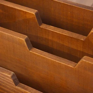 Multfunktionell vintage träförvaringslåda för skrivbordet med tre fack och låda 12 Multfunktionell vintage träförvaringslåda för skrivbordet med tre fack och låda