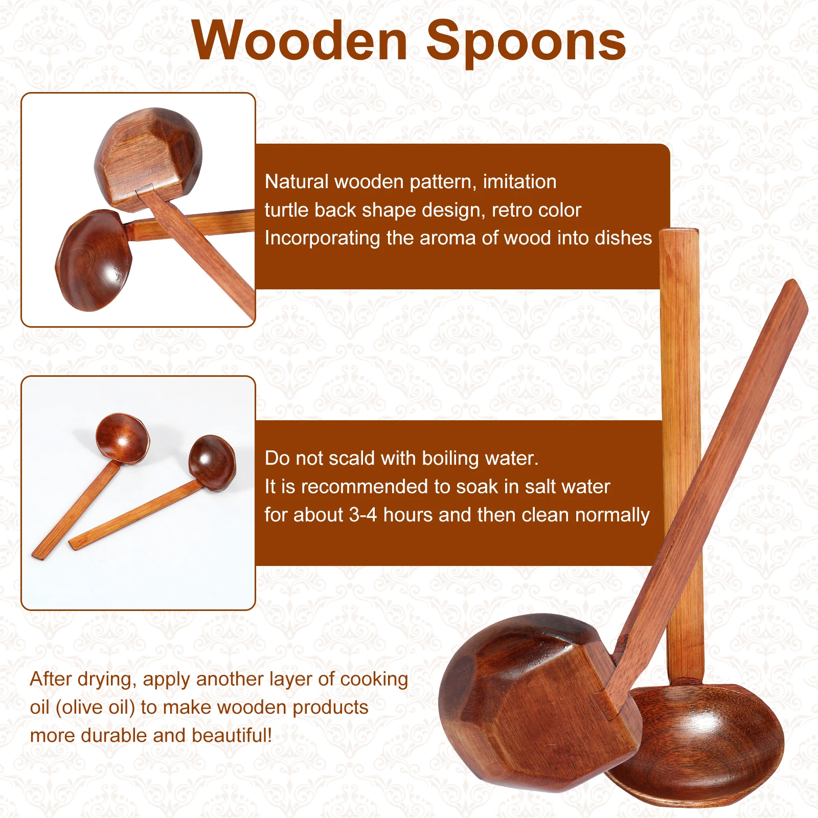 Soppslev i trä – miljövänlig bordsservis, ramen-slev i rund och oval form 3 Soppslev i trä – miljövänlig bordsservis, ramen-slev i rund och oval form - Bild 3