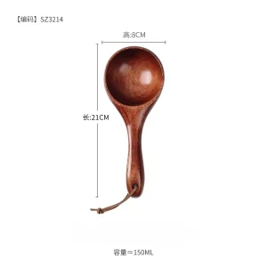 Japansk-stil Premium Stor Soppslev med Långt Skaft av Trä för Hembruk