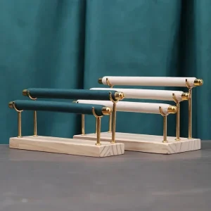 Flerskikts ringdisplayställ i massivt trä med avtagbar metallspong-stav ringhållare 19 Flerskikts ringdisplayställ i massivt trä med avtagbar metallspong-stav ringhållare