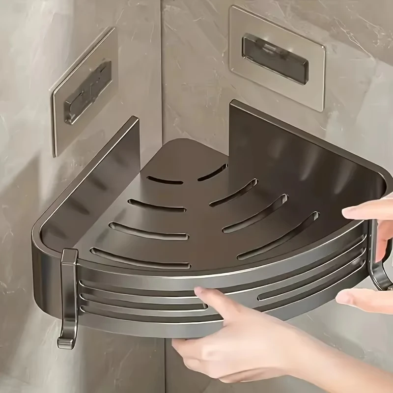 1–2-delad badrumshörnskylla med plastkrok och handdukshängare, väggmonterad 6 1–2-delad badrumshörnskylla med plastkrok och handdukshängare, väggmonterad - Bild 6