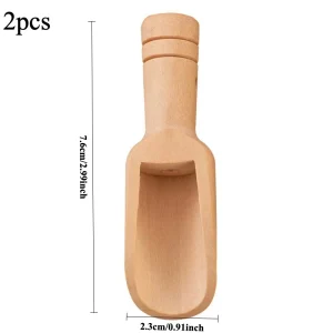 2-pack mini träskedar – kökstillbehör för kryddor, kaffe, honung och te