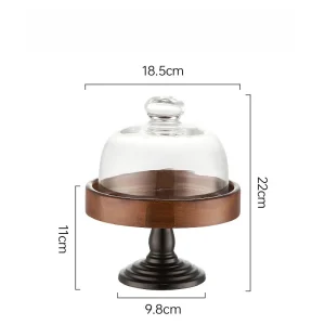 Högfotad frukttallrik/kakställ med glaslock för snacks och desserter 21 Högfotad frukttallrik/kakställ med glaslock för snacks och desserter