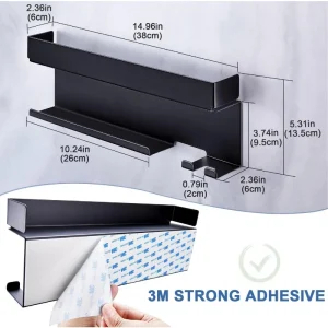 Väggmonterad hårverktygsförvaring utan borr – metallhållare för locktång och hårfön 11 Väggmonterad hårverktygsförvaring utan borr – metallhållare för locktång och hårfön