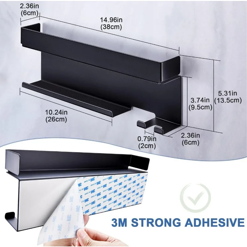 Väggmonterad hårverktygsförvaring utan borr – metallhållare för locktång och hårfön 5 Väggmonterad hårverktygsförvaring utan borr – metallhållare för locktång och hårfön - Bild 5