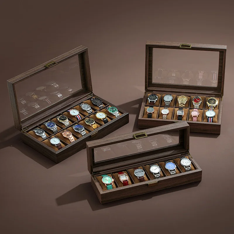 Klockbox i PU-läder med glaslock 4 Klockbox i PU-läder med glaslock - Bild 4