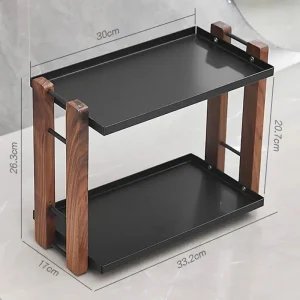 Badrumshylla med två nivåer för kosmetika och köksaccessoarer 17 Badrumshylla med två nivåer för kosmetika och köksaccessoarer
