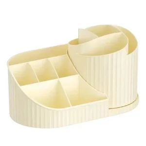 Sminkorganisator för bänkskiva med låda, 360° roterande borstehållare och stort förvaringsutrymme 13 Sminkorganisator för bänkskiva med låda, 360° roterande borstehållare och stort förvaringsutrymme