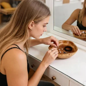 Trä salladsskål i bambu – rund serverings- och förvaringsskål 12 Trä salladsskål i bambu – rund serverings- och förvaringsskål