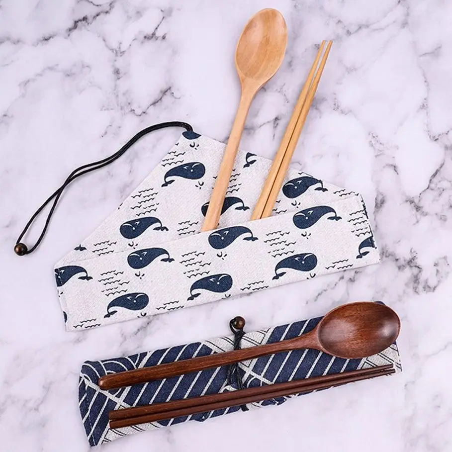 Träbestickset med sked, gaffel och kniv – återanvändbart med väska 5 Träbestickset med sked, gaffel och kniv – återanvändbart med väska - Bild 5