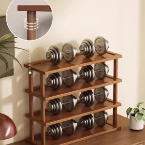 Alternative view of Skrivbordshylla i bambu – kompakt stapelbar förvaringshylla för skrivbordet (2–4 nivåer, 25 eller 47 cm)