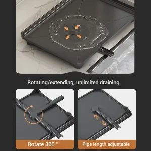 Justerbart diskställ i kolstål med droppbräda över diskhon – tallriksförvaring