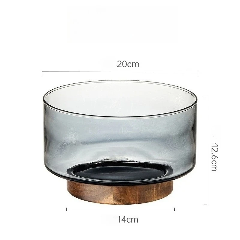 Fruktfat av akaciaträ och glas med hög fot – salladsskål och serveringsfat 10 Fruktfat av akaciaträ och glas med hög fot – salladsskål och serveringsfat - Bild 10
