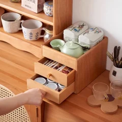 Skrivbordsskåp i massivt körsbärsträ med två lådor