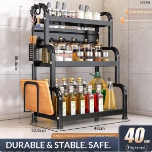 Modernt kryddställ för kök – bänkskivans förvaringshylla med tre våningar 34 Modernt kryddställ för kök – bänkskivans förvaringshylla med tre våningar