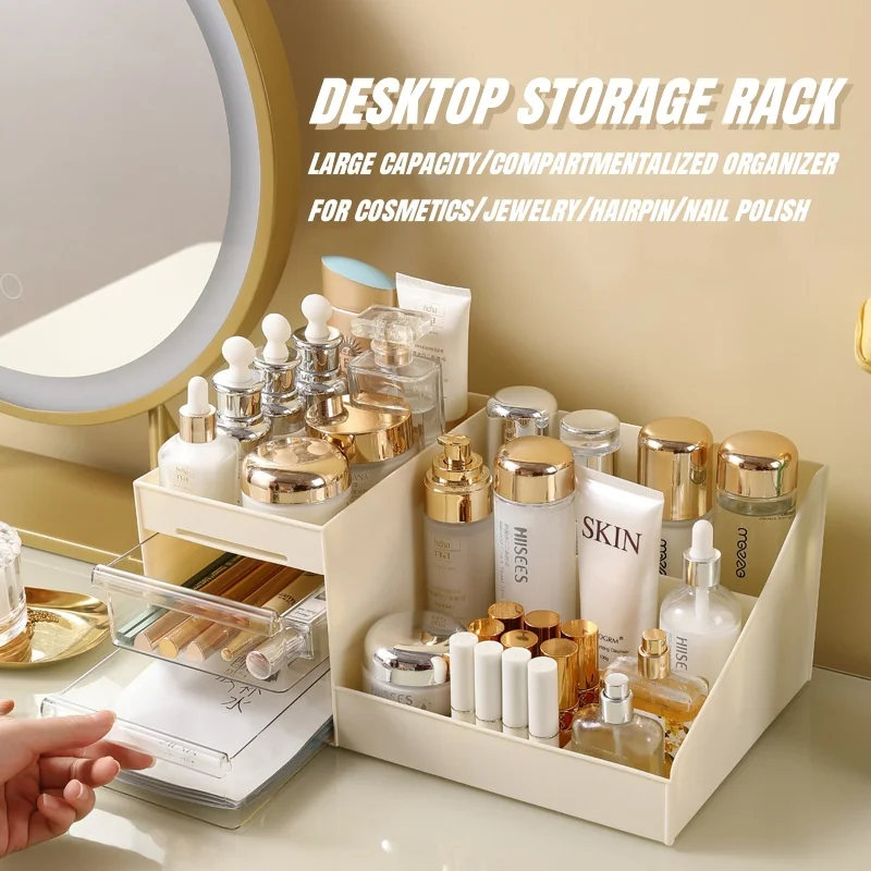 Transparent sminkförvaring med utdragbara lådor – plastförvaringslåda för smink, hudvård och smycken 2 Transparent sminkförvaring med utdragbara lådor – plastförvaringslåda för smink, hudvård och smycken - Bild 2