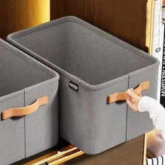 Hopfällbar garderobsförvaringsbox – tygförvaringslåda med handtag och stålram, mångsidig klädförvaring