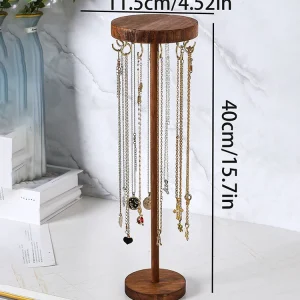 Smyckesförvaring i massivt trä – Displayställ för halsband, örhängen och armband 14 Smyckesförvaring i massivt trä – Displayställ för halsband, örhängen och armband