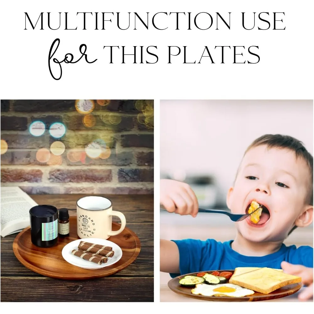 20/25 cm rund bricka i akaciaträ – lätt att rengöra, mångsidig serveringsbricka 6 20/25 cm rund bricka i akaciaträ – lätt att rengöra, mångsidig serveringsbricka - Bild 6