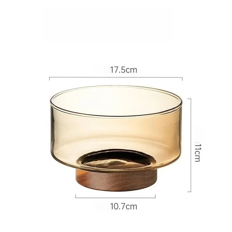 Fruktfat av akaciaträ och glas med hög fot – salladsskål och serveringsfat 7 Fruktfat av akaciaträ och glas med hög fot – salladsskål och serveringsfat - Bild 7