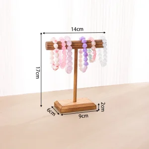 Trä Smyckesdisplay med T-stänger – Tre Fristående Armbandsställ 18 Trä Smyckesdisplay med T-stänger – Tre Fristående Armbandsställ