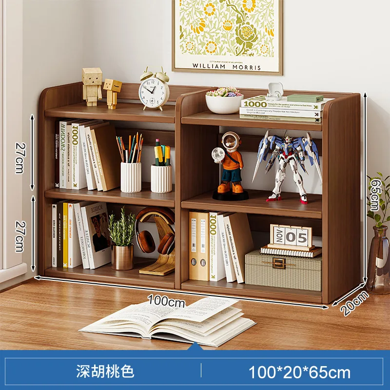 Enkel flervånings bokhylla med förvaringsbord i trä 7 Enkel flervånings bokhylla med förvaringsbord i trä - Bild 7