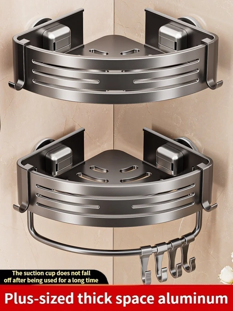 Sugkoppsmonterad hörnhylla i aluminium för badrum – väggmonterad hylla med ett hyllplan 2 Sugkoppsmonterad hörnhylla i aluminium för badrum – väggmonterad hylla med ett hyllplan - Bild 2