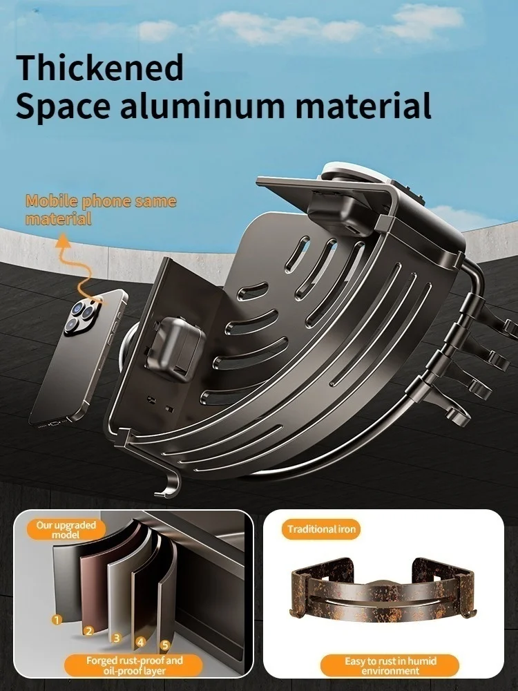 Sugkoppsmonterad hörnhylla i aluminium för badrum – väggmonterad hylla med ett hyllplan 5 Sugkoppsmonterad hörnhylla i aluminium för badrum – väggmonterad hylla med ett hyllplan - Bild 5