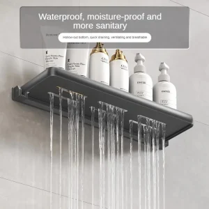 Aluminium badrumshylla – vikbar väggmonterad förvaring 13 Aluminium badrumshylla – vikbar väggmonterad förvaring