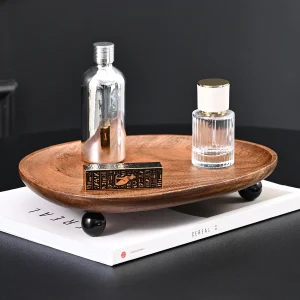 Alternative view of Specialformad massiv trä dekorativ förvarings- och serveringsbricka