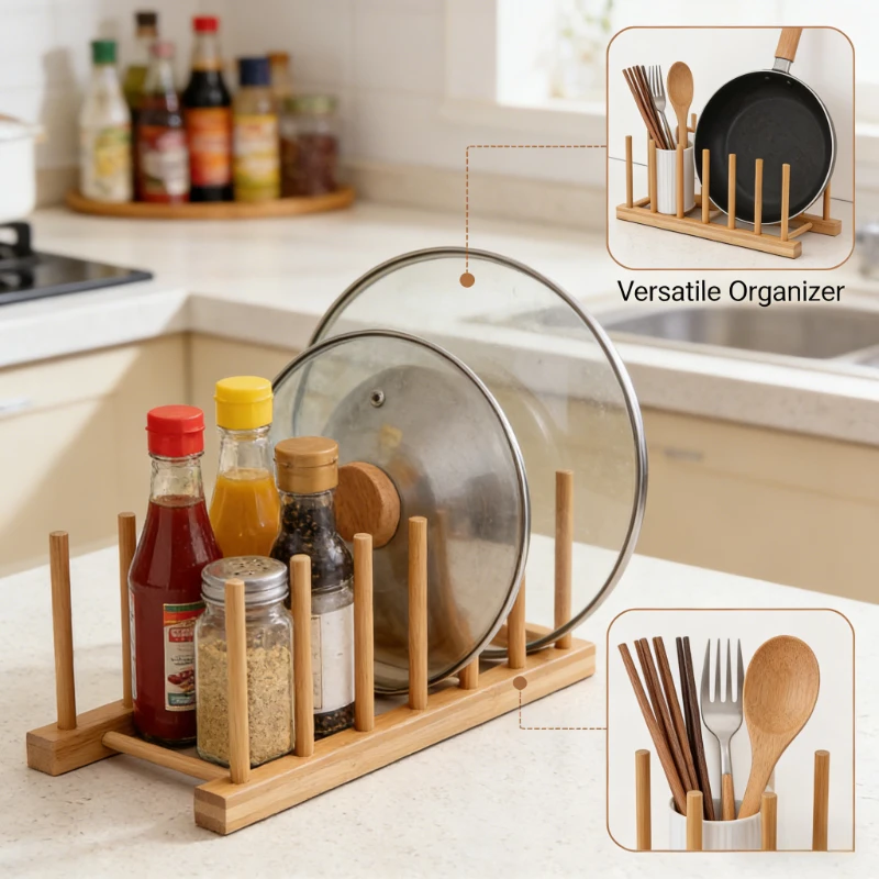 Bambusbokhylla – minimalistisk skrivbordshylla med pinnar 6 Bambusbokhylla – minimalistisk skrivbordshylla med pinnar - Bild 6