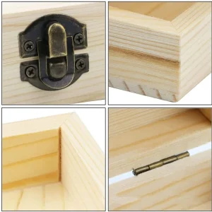 Skrivbordslåda i trä – högkvalitativ gåva, förvaring av smycken, retro träbox med grafiskt bokstavsmönster