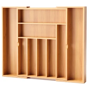 Multigrids bambuförvaringslåda med utdragbar låda för bestick och köksredskap 13 Multigrids bambuförvaringslåda med utdragbar låda för bestick och köksredskap