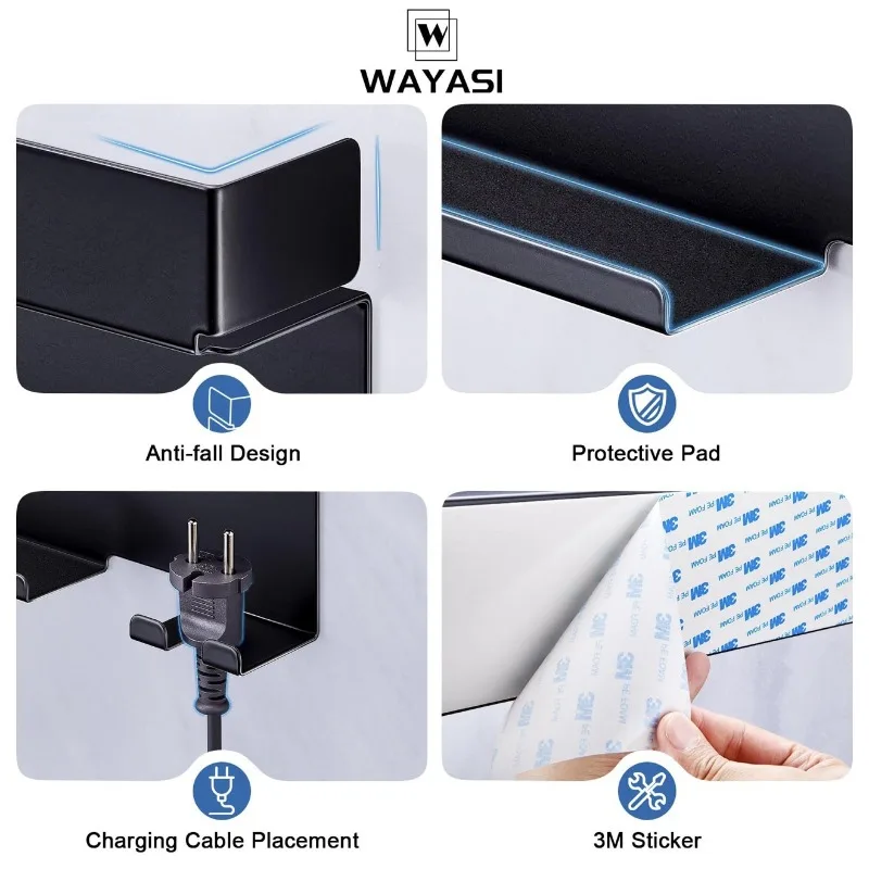 Väggmonterad hårverktygsförvaring utan borr – metallhållare för locktång och hårfön 3 Väggmonterad hårverktygsförvaring utan borr – metallhållare för locktång och hårfön - Bild 3