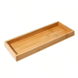 Bambu serveringsbricka – badrumsorganisator, 1-delars/2-delars/3-delars set