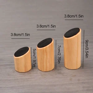 3-delars ringdisplay i massivt trä – cylindriska ställ i rustik stil 12 3-delars ringdisplay i massivt trä – cylindriska ställ i rustik stil