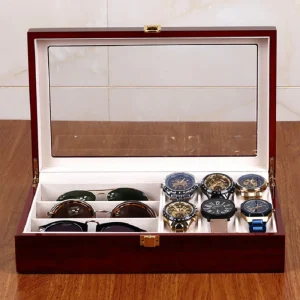 Alternative view of Allt-i-ett förvaring i PU-läder för klockor, smycken och solglasögon – dammskyddad låda