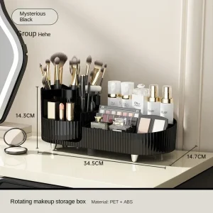 Stor kapacitetsminkförvaring med roterande låda för läppstift, ögonskugga och mer 20 Stor kapacitetsminkförvaring med roterande låda för läppstift, ögonskugga och mer