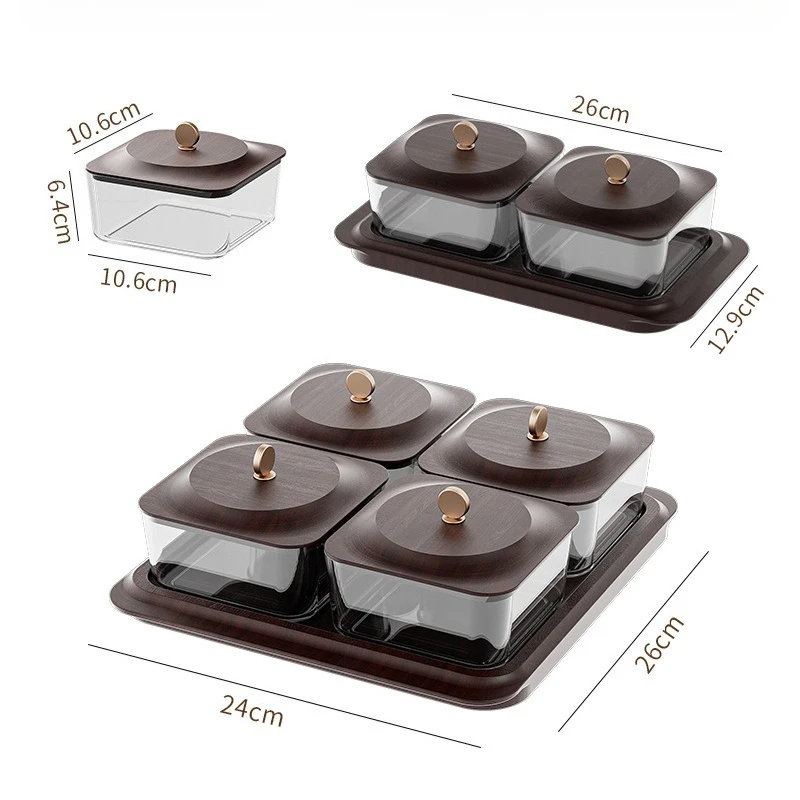 Fruktbricka i glas med mörk trälook – modulär förvaring för snacks 6 Fruktbricka i glas med mörk trälook – modulär förvaring för snacks - Bild 6