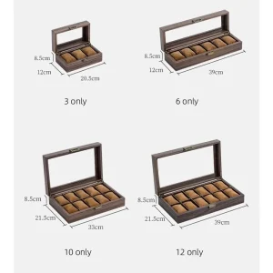 Klockbox i PU-läder med glaslock 14 Klockbox i PU-läder med glaslock