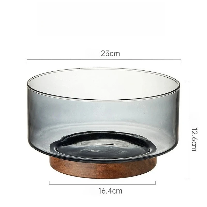 Fruktfat av akaciaträ och glas med hög fot – salladsskål och serveringsfat 13 Fruktfat av akaciaträ och glas med hög fot – salladsskål och serveringsfat - Bild 13