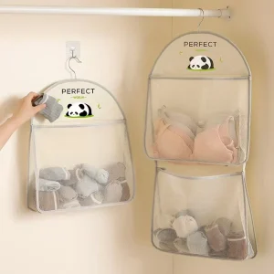 Nätförvaringshängväska för underkläder och strumpor – garderobsorganisatör med krok, 1/2/3 lager