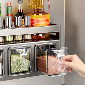 Alternative view of Väggmonterad kryddhylla utan borrning – multifunktionell kryddförvaring för kök, bänk och skåp